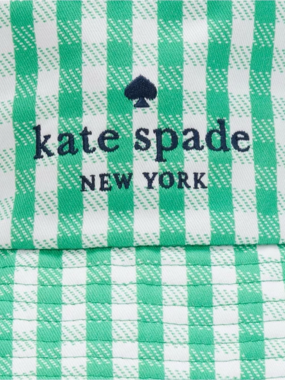 kate spade Green and White Gingham Bucket Hat